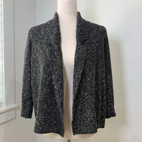 Eileen Fisher Jacket Womens Medium Linen Tweed Sweater Blazer Mesh Heavy Knit - Picture 1 of 10